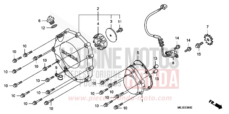 KURBELGEHAEUSEABDECKUNG von CB1300 Super Bold'or ABS PEARL FADELESS WHITE (NH341KF) von 2007